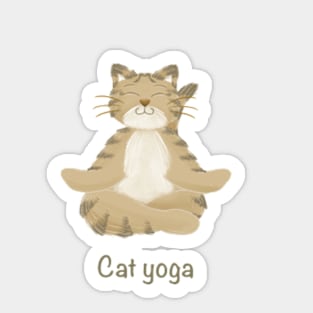 Tabby cat yoga Sticker